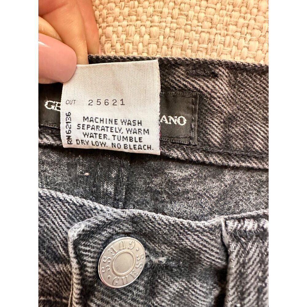 Vintage‎ Guess By Georges Marciano High-Waisted Black Denim Jeans Size 30 - Picture 6 of 7